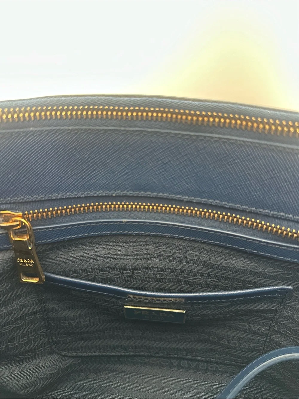 Prada Double Zip Lux Tote Saffiano Leather Medium